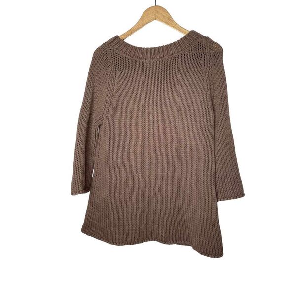 Soft Surroundings Brown Chunky‎ Knit Cable Sweater S - Picture 3 of 10